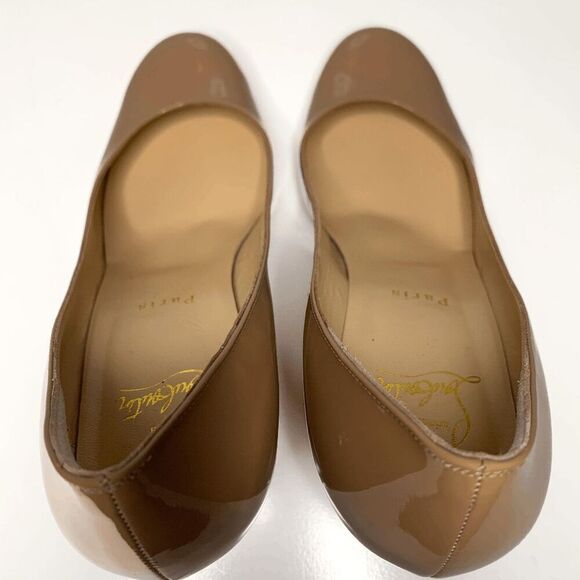 Christian Louboutin Lady Gena Nude Patent Leather Pump Heels EU 38.5 US 8.5 - Picture 5 of 10